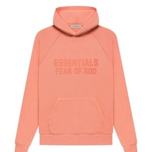 Fear Of God Essentials Hoodie in Coral. MEDIUM. Mens Womens Unisex